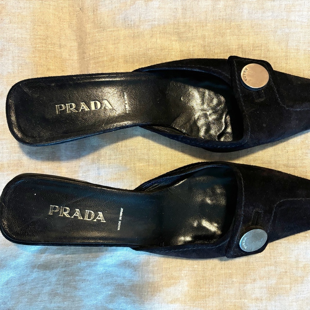 Black PRADA mules